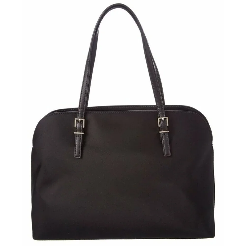 Kate Spade Large Laptop Tote Womens Black Nylon Leather Shoulder Bag Marybeth
